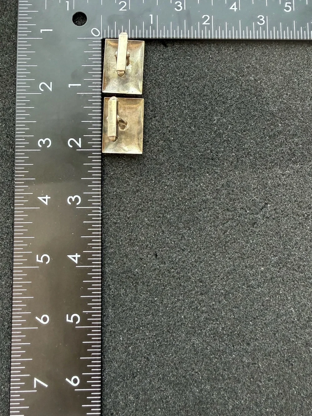 Vintage Damascene Sterling Silver and 14k Gold Inlay Cufflinks